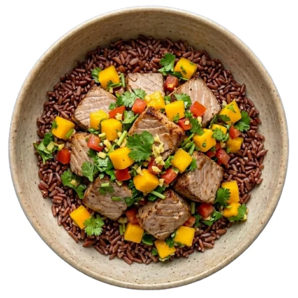 Tuna With Mango Salsa with Rice